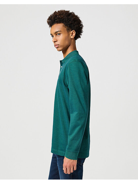 Wrangler Wrangler T-shirt LS REFINED POLO Verde Regular Fit