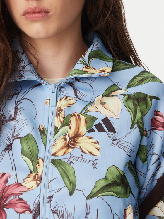adidas adidas Džemperis ar kapuci X Frarm Rio House Of Trio Track Top KX0043 Gaiši zila Regular Fit