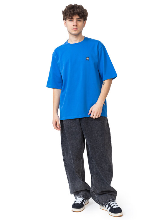 Mercur Mercur T-Shirt Monument Minilogo Niebieski Comfortable Fit