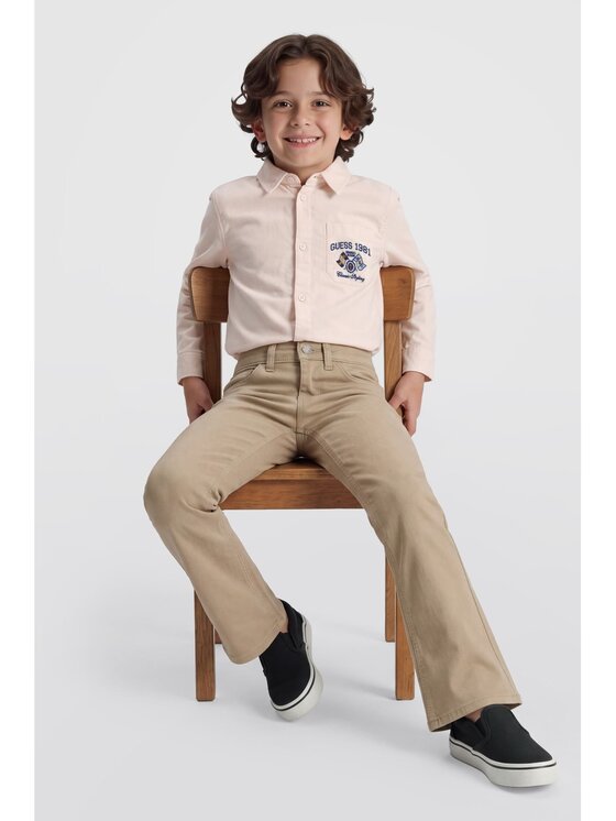 Guess Kids Guess Kids Spodnie materiałowe 185355 Szary Regular Fit