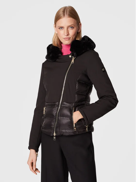 Fracomina Übergangsjacke FP22WC3008O42901 Schwarz Slim Fit