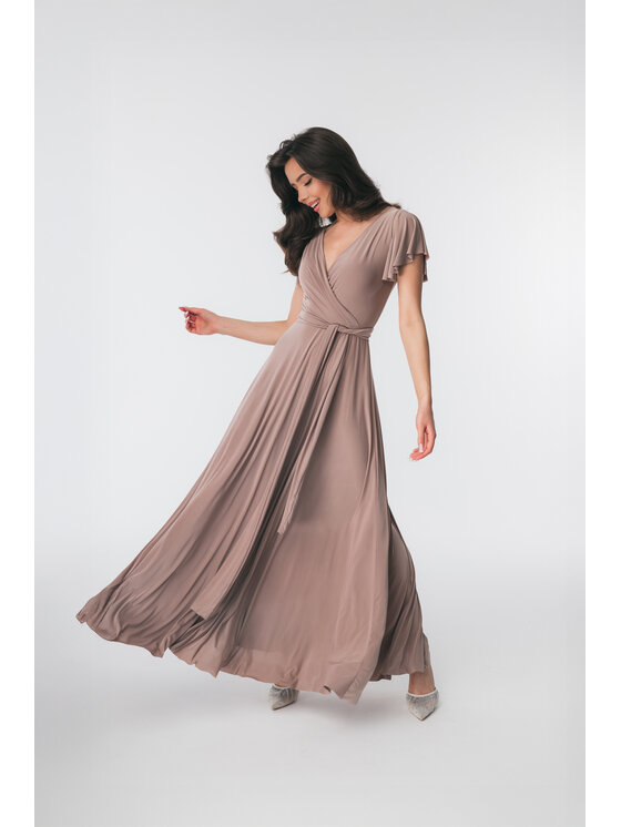 Aurora Aurora Sukienka koktajlowa Abelia Beżowy Feminine Fit