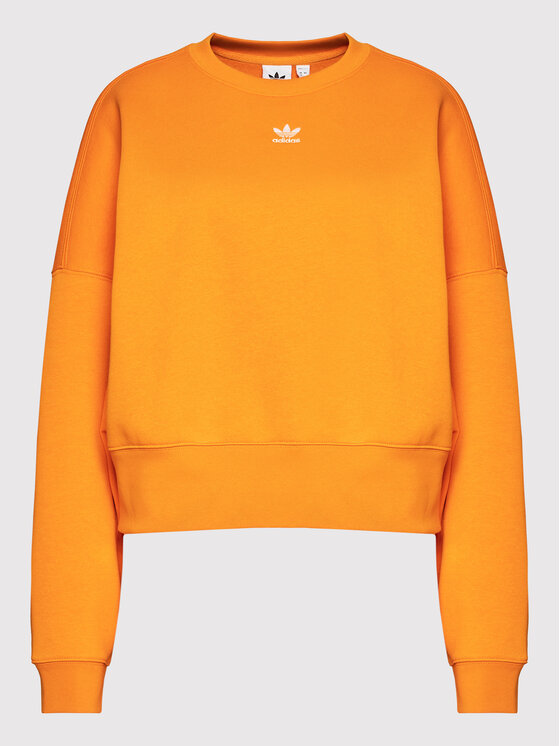adidas Felpa adicolor Essentials Fleece HF7477 Arancione Relaxed Fit Modivo