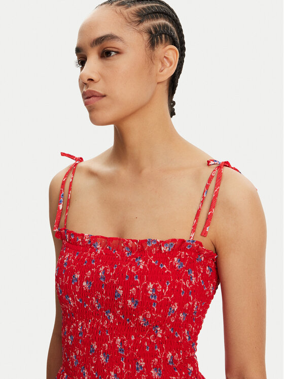 Tommy Jeans Tommy Jeans Rochie de vară DW0DW20339 Roșu Regular Fit