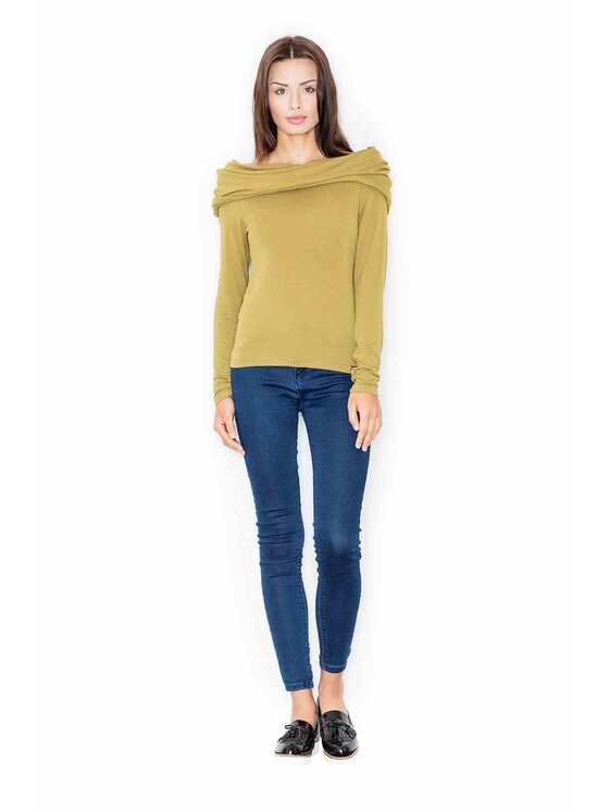 FIGL FIGL Bluzka M469 Khaki Regular Fit