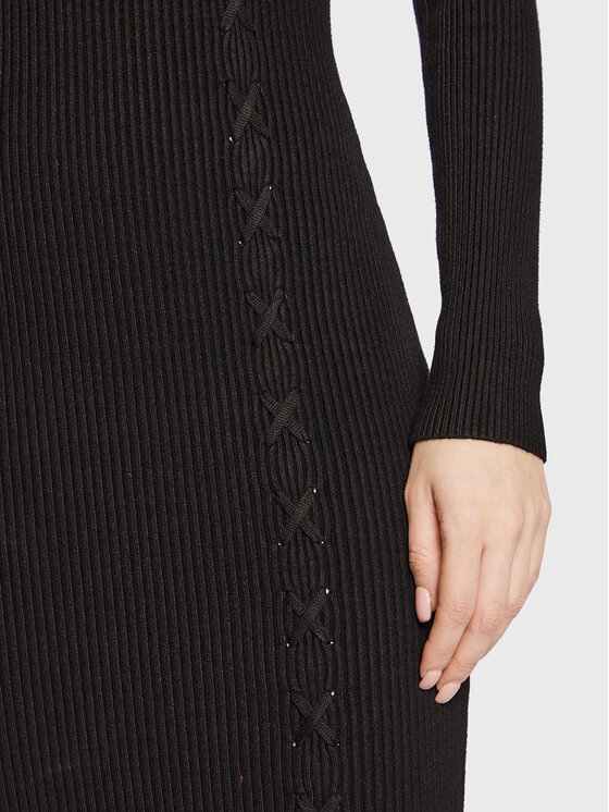 Guess Guess Kötött ruha Bodycon W2BK55 Z2YJ2 Fekete Slim Fit