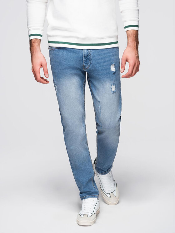 Ombre Ombre Jeansy OM-PADP-0254 Niebieski Regular Fit