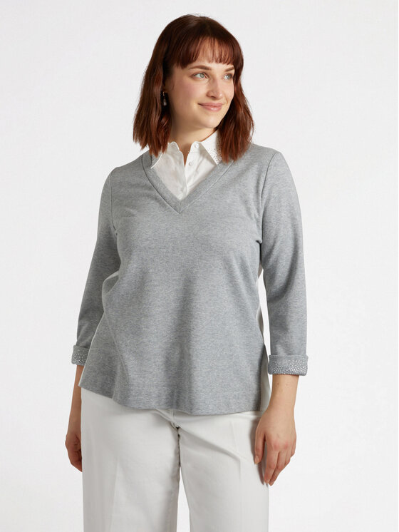 Fiorella Rubino Fiorella Rubino Felpa G881L008305N0S3 Grigio Boxy Fit