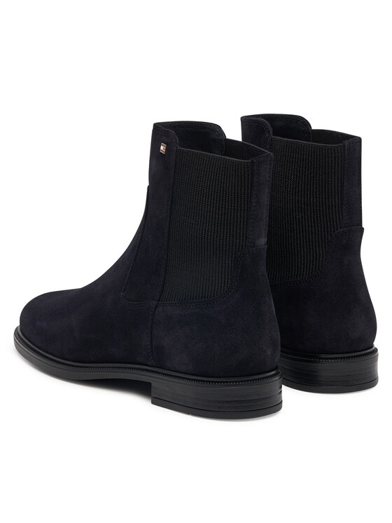 Tommy Hilfiger Tommy Hilfiger Štibletai Enamel Flag Suede Ankle Chelsea FW0FW09575 Tamsiai mėlyna