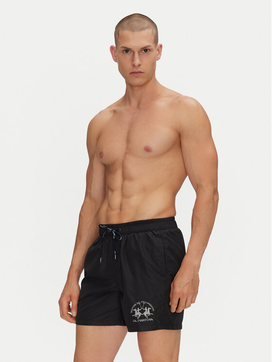 La Martina La Martina Plavecké šortky Clint MAM001 PL115 Černá Regular Fit