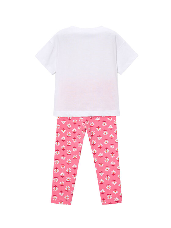 Mayoral Mayoral Komplet t-shirt i legginsy 3727 Różowy Regular Fit