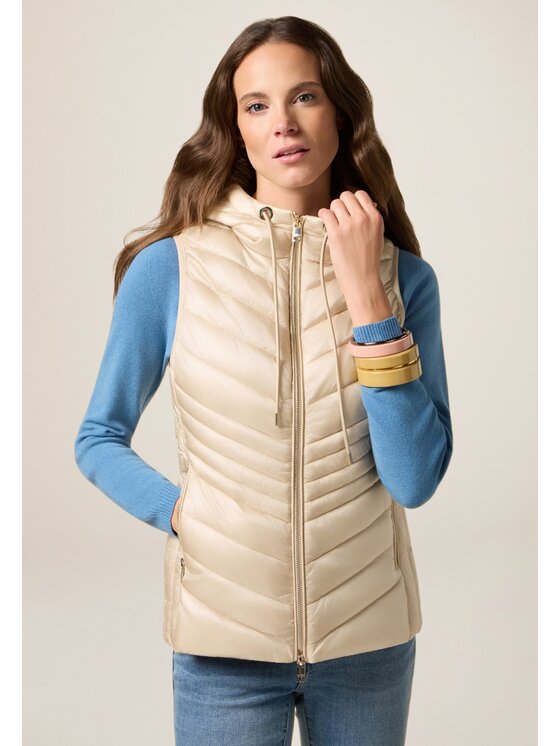 Oltre Oltre Giubbotto piumino F610R101467N002 Écru Slim Fit