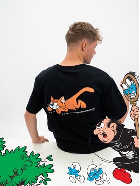 Smerfy Smerfy T-Shirt 111613 Czarny Oversize