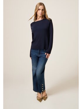 Oltre Oltre Cardigan M284J005018N034 Blu Slim Fit