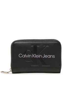 Calvin Klein Jeans Calvin Klein Jeans Maža Moteriška Piniginė Sculpted Med Zip Around Mono K60K607229 Juoda