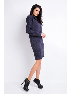 Awama Awama Úpletové šaty A161 Tmavomodrá Basic Fit