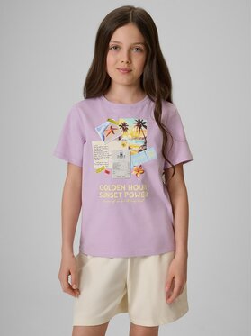 4F 4F T-Shirt 4FJRAW26TTSHF4326-052S Růžová Regular Fit