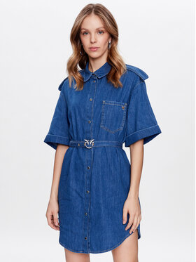 Pinko Pinko Robe en jean Parapendio PE 23 PDEN 100606 A0FP Bleu Regular Fit