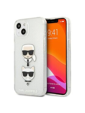 KARL LAGERFELD KARL LAGERFELD Etui na telefon Glitter Karl & Choupette Head Srebrny