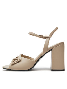 Calvin Klein Sandali Heel Sandal 85 Relock Lth HW0HW01937 Écru