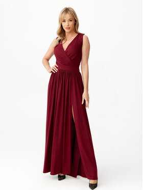 Roco Fashion Roco Fashion Sukienka wieczorowa brokatowa Cheryl Bordowy Regular Fit