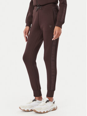Guess Guess Teplákové nohavice V2YB18 K7UW2 Tmavo hnedá Regular Fit