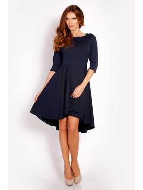 Awama Awama Sukienka koktajlowa L004 Granatowy Basic Fit