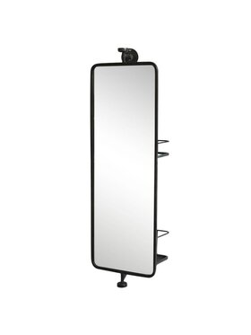 MIAhome MIAhome Lustro obrotowe z półkami czarne 80 cm Czarny