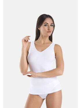 Teyli Teyli Top Koszulka bawełniana Claudia V Biały Standard Fit