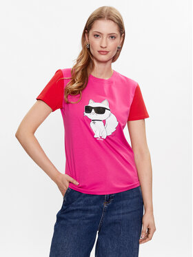 KARL LAGERFELD KARL LAGERFELD T-Shirt Ikonik 2.0 Choupette 230W1703 Růžová Regular Fit