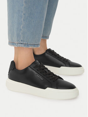 Calvin Klein Calvin Klein Sneakersy Chunky Cupsole Laceup Lth Bt Aop YW0YW02036 Czarny