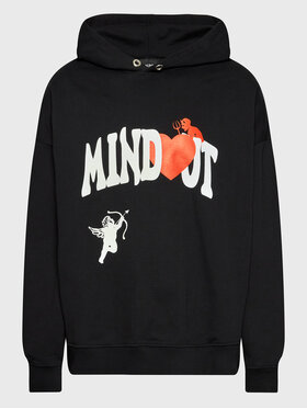 Mindout Mindout Mikina Unisex Heart Čierna Oversize