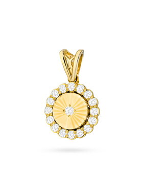Fugart Fugart Naszyjnik Zawieszka z żółtego złota z brylantem 0.24 ct FZ0515-585-B0.24 Złoty
