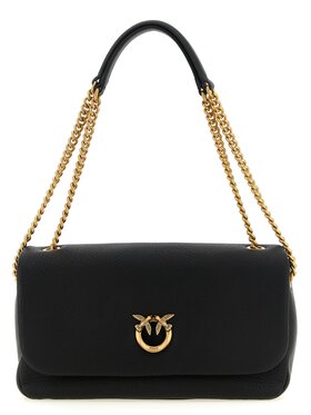 PINKO PINKO Torebka Black Lamb Leather Shoulder Czarny