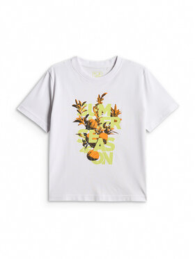 4F 4F T-Shirt BEACHWEAR Biały Boxy Fit