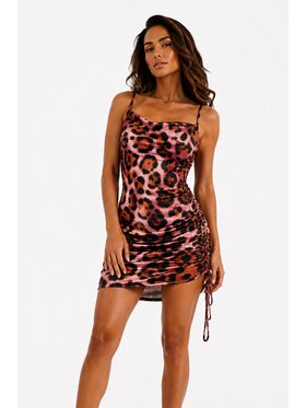 LilaLou LilaLou Sukienka letnia Pola Różowy ciemny Slim Fit