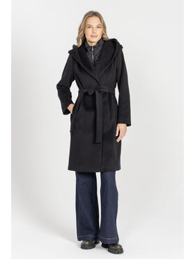 Deni Cler Milano Deni Cler Milano Płaszcz W-DC-8052-E5-B3-90-1 Czarny Regular Fit