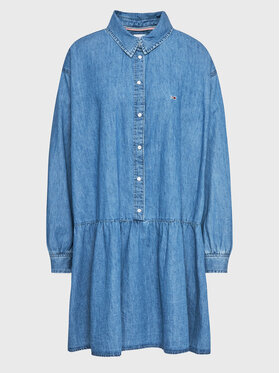 Tommy Jeans Curve Tommy Jeans Curve Дънкова рокля Chambray DW0DW15082 Син Regular Fit