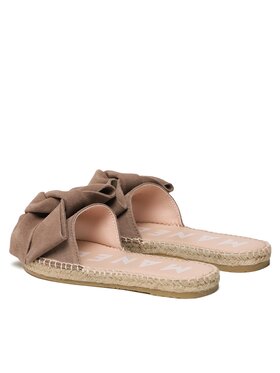 Manebi Espadrile Suede Sandals With Bow W 1.9 J0 Rjava