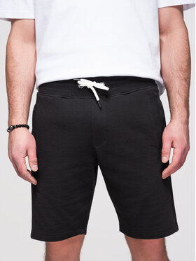 Ombre Ombre Šortky z materiálu OM-SRBS-0205 Černá Relaxed Fit
