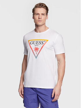 Guess Guess Tricou F3GI02 J1314 Alb Slim Fit