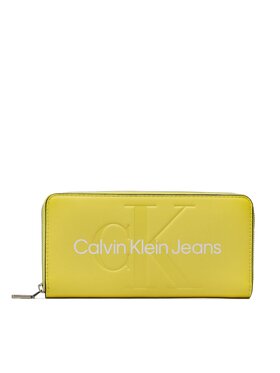 Calvin Klein Jeans Calvin Klein Jeans Μεγάλο Πορτοφόλι Γυναικείο Sculpted Mono Zip Around Mono K60K607634 Κίτρινο