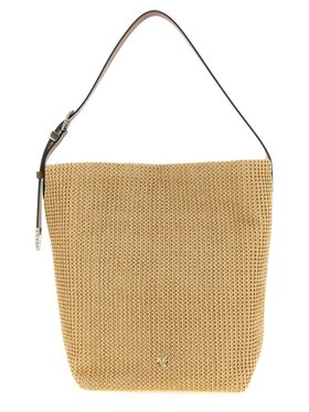 PINKO PINKO Torebka Beige Cowhide Shoulder Beżowy