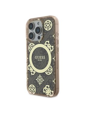 Guess Guess Etui na telefon IML Peony On 4G Background Brązowy