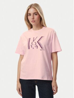 KARL LAGERFELD KARL LAGERFELD Tricou B4W17003 Roz deschis Regular Fit