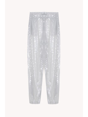 Epuzer Epuzer Spodnie materiałowe transparent sequin Szary Loose Fit