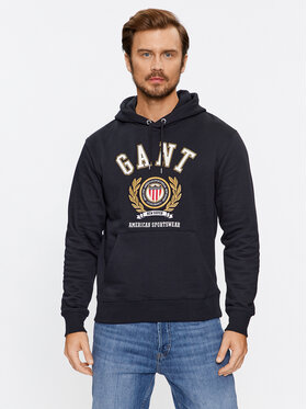 Gant Gant Džemperis ar kapuci Crest Hoodie 2006069 Melns Relaxed Fit