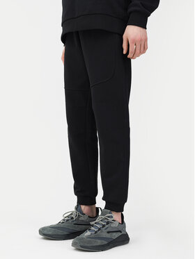 4F 4F Παντελόνι φόρμας 4FWSS24TTROM645 Μαύρο Regular Fit