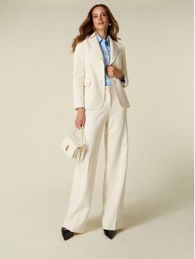 Oltre Oltre Pantaloni di tessuto P02LR209930N021 Bianco Baggy Fit