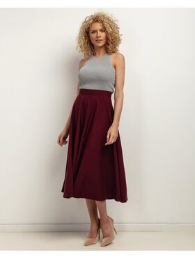 Tessita Tessita Midi sukně SPÓDNICA_T440 _11_S Bordó Flared Fit